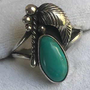 Signed Dine (Navajo) Billy Slim Turquoise Ring